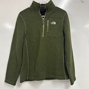 0263 The North Face Olive Green Fleece Pullover Men's Yumiori ¼-Zip fleece